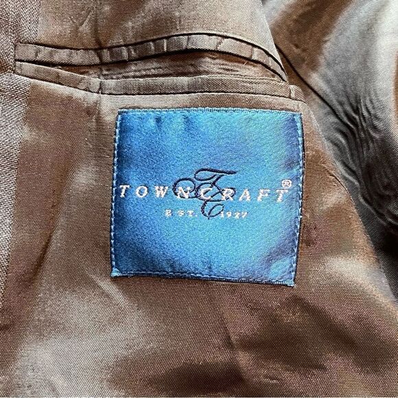 Towncraft Men's Sport Coat Light Gray with white pinstripe Size 48R - Picture 8 of 9